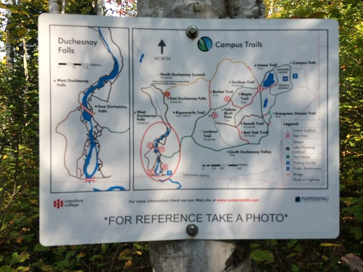 Map of the trails behind Campus